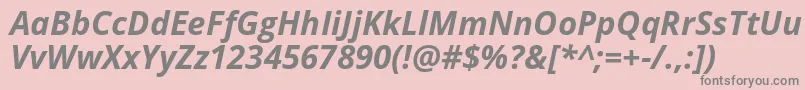 Opensans Bolditalic Font – Gray Fonts on Pink Background