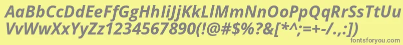 Opensans Bolditalic Font – Gray Fonts on Yellow Background