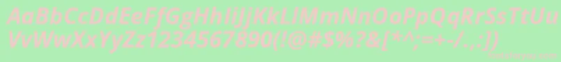 Opensans Bolditalic Font – Pink Fonts on Green Background