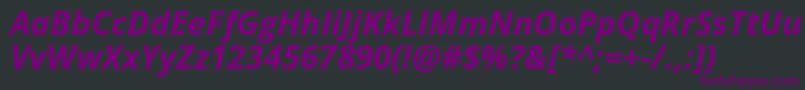 フォントOpensans Bolditalic – 黒い背景に紫のフォント