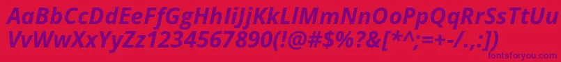 Opensans Bolditalic Font – Purple Fonts on Red Background