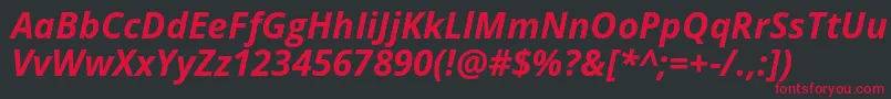 Opensans Bolditalic Font – Red Fonts on Black Background