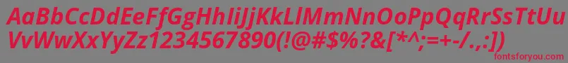 Opensans Bolditalic Font – Red Fonts on Gray Background