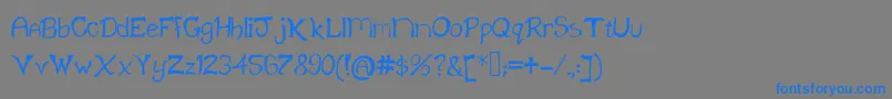 フォントKlainefont – 灰色の背景に青い文字