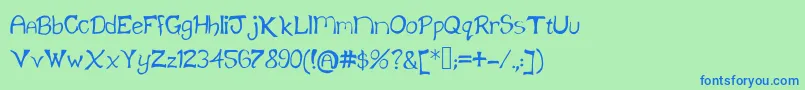 Klainefont Font – Blue Fonts on Green Background