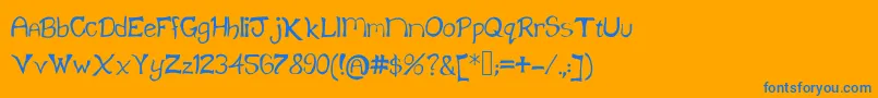 Шрифт Klainefont – синие шрифты на оранжевом фоне