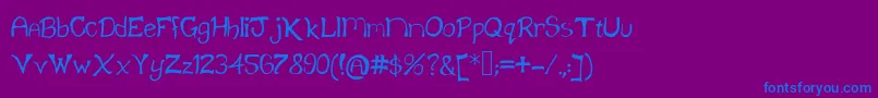 フォントKlainefont – 紫色の背景に青い文字