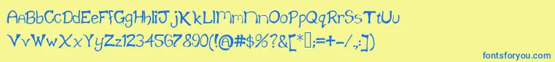 Klainefont Font – Blue Fonts on Yellow Background