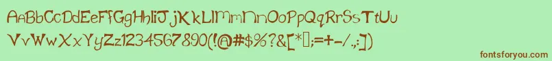 Klainefont Font – Brown Fonts on Green Background