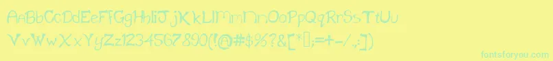 フォントKlainefont – 黄色い背景に緑の文字