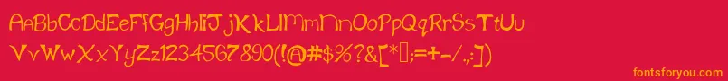 Klainefont Font – Orange Fonts on Red Background