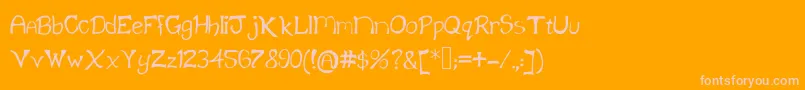 Klainefont Font – Pink Fonts on Orange Background