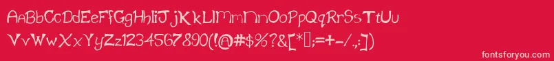 Klainefont Font – Pink Fonts on Red Background