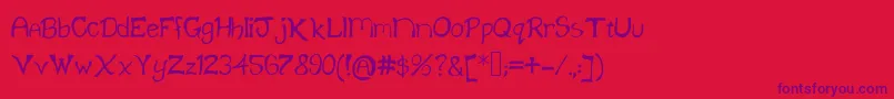Czcionka Klainefont – fioletowe czcionki na czerwonym tle