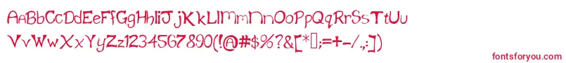 フォントKlainefont – 白い背景に赤い文字