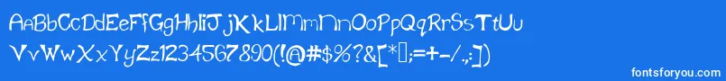 フォントKlainefont – 青い背景に白い文字