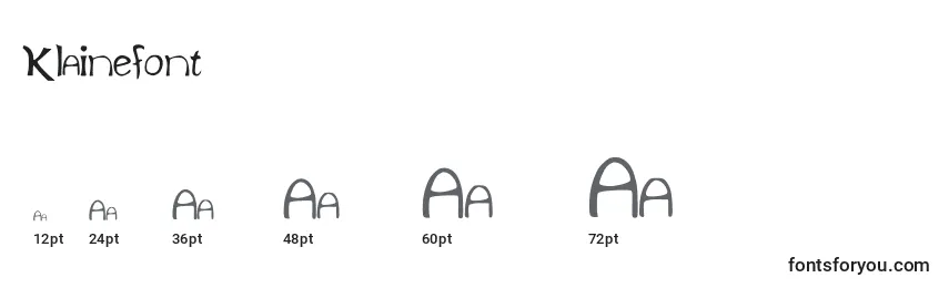 Klainefont Font Sizes