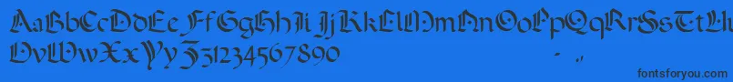 ADarkWedding2007 Font – Black Fonts on Blue Background
