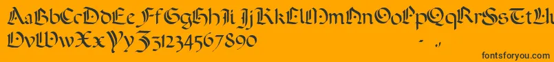 ADarkWedding2007-fontti – mustat fontit oranssilla taustalla