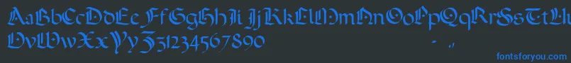 ADarkWedding2007-Schriftart – Blaue Schriften auf schwarzem Hintergrund