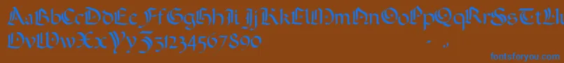 ADarkWedding2007-fontti – siniset fontit ruskealla taustalla