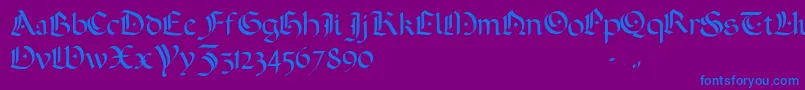 Czcionka ADarkWedding2007 – niebieskie czcionki na fioletowym tle