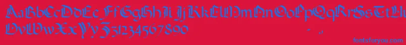 フォントADarkWedding2007 – 赤い背景に青い文字
