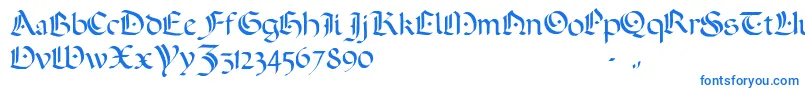 フォントADarkWedding2007 – 白い背景に青い文字