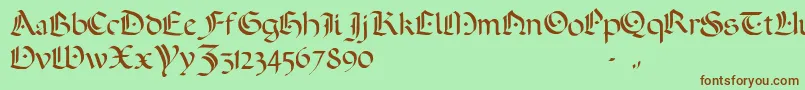 Czcionka ADarkWedding2007 – brązowe czcionki na zielonym tle