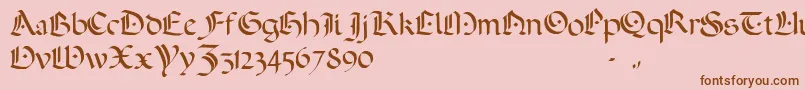 ADarkWedding2007 Font – Brown Fonts on Pink Background