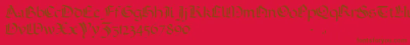フォントADarkWedding2007 – 赤い背景に茶色の文字