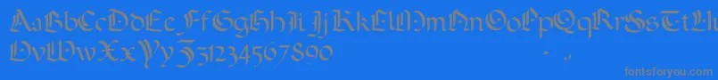 フォントADarkWedding2007 – 青い背景に灰色の文字