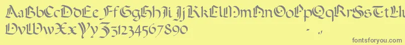ADarkWedding2007-fontti – harmaat kirjasimet keltaisella taustalla