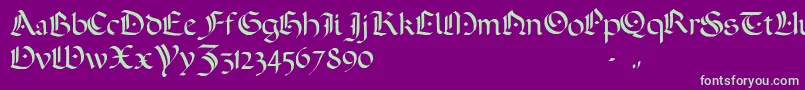 ADarkWedding2007 Font – Green Fonts on Purple Background