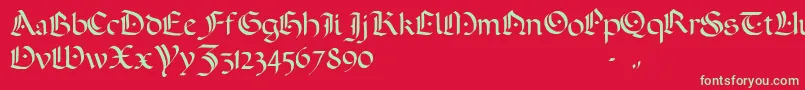 ADarkWedding2007-Schriftart – Grüne Schriften auf rotem Hintergrund