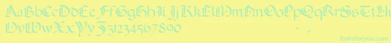 ADarkWedding2007 Font – Green Fonts on Yellow Background