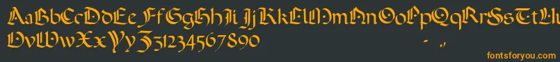 フォントADarkWedding2007 – 黒い背景にオレンジの文字