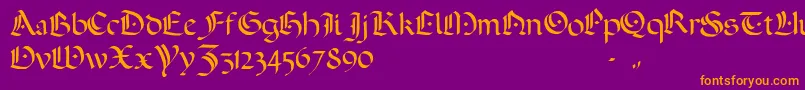 ADarkWedding2007 Font – Orange Fonts on Purple Background