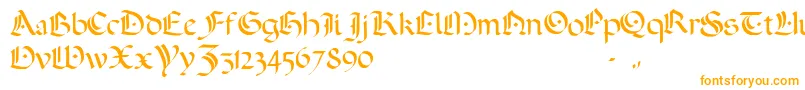 ADarkWedding2007-fontti – oranssit fontit valkoisella taustalla