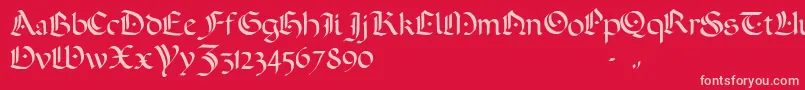 フォントADarkWedding2007 – 赤い背景にピンクのフォント