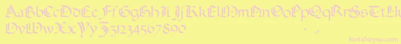 ADarkWedding2007-Schriftart – Rosa Schriften auf gelbem Hintergrund
