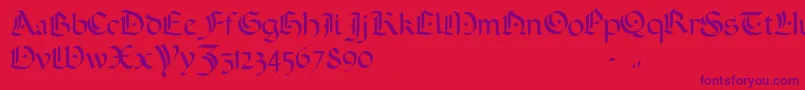 Czcionka ADarkWedding2007 – fioletowe czcionki na czerwonym tle