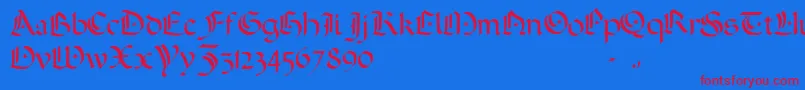 ADarkWedding2007-Schriftart – Rote Schriften auf blauem Hintergrund