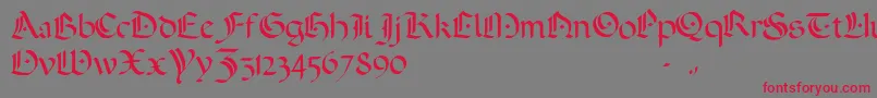 ADarkWedding2007-fontti – punaiset fontit harmaalla taustalla