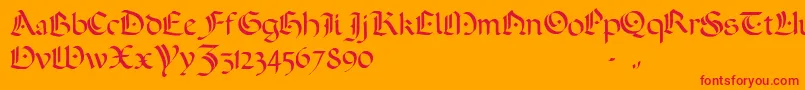 ADarkWedding2007 Font – Red Fonts on Orange Background