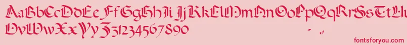 ADarkWedding2007-fontti – punaiset fontit vaaleanpunaisella taustalla