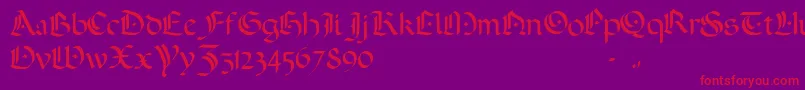 ADarkWedding2007-fontti – punaiset fontit violetilla taustalla