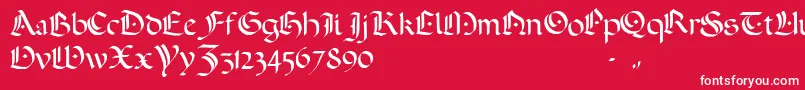 ADarkWedding2007-fontti – valkoiset fontit punaisella taustalla