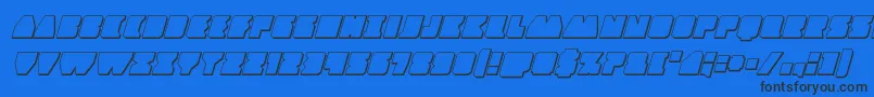 Contourofduty3Dital Font – Black Fonts on Blue Background