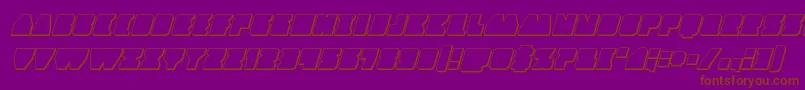 Contourofduty3Dital-Schriftart – Braune Schriften auf violettem Hintergrund